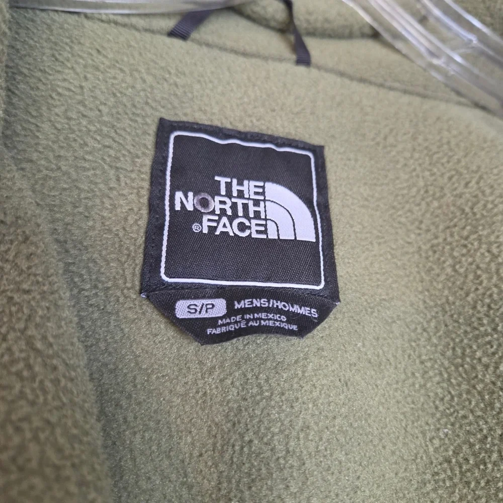 The North Face HyVent Jacket Mens Small Green Tan Notre Dame Fleece Lined Hooded